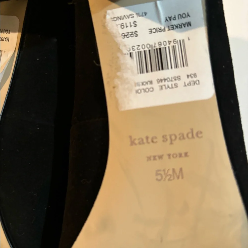 KATE SPADE Black Suede HEELS 5 1/2 M